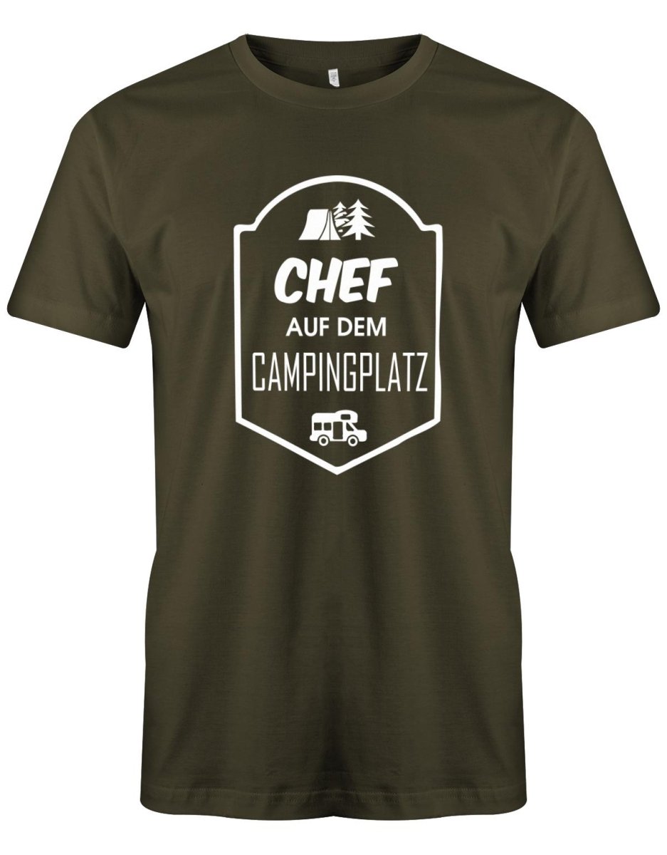 Chef auf dem Campingplatz - Herren T-Shirt - T-Shirt bedrucken mit lustigen Sprüchen bei - myShirtStore