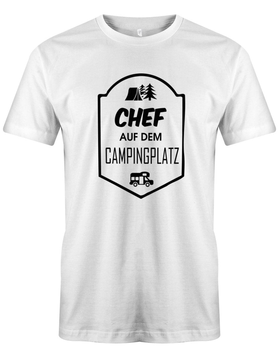 Chef auf dem Campingplatz - Herren T-Shirt - T-Shirt bedrucken mit lustigen Sprüchen bei - myShirtStore