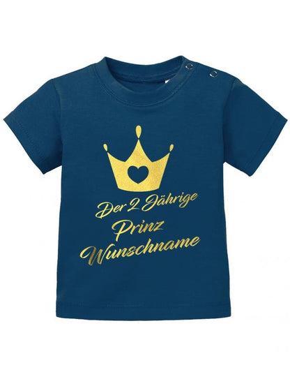 Der 2 jährige Prinz mit Wunschname - Geburtstag Shirt 2 - Baby T-Shirt - T-Shirt bedrucken mit lustigen Sprüchen bei - myShirtStore