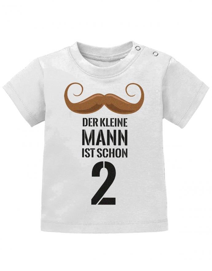 Der kleine Mann ist schon 2 Bart - Geburtstag Shirt 2 - Baby T-Shirt - T-Shirt bedrucken mit lustigen Sprüchen bei - myShirtStore