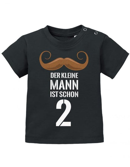 Der kleine Mann ist schon 2 Bart - Geburtstag Shirt 2 - Baby T-Shirt - T-Shirt bedrucken mit lustigen Sprüchen bei - myShirtStore