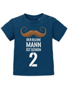 Der kleine Mann ist schon 2 Bart - Geburtstag Shirt 2 - Baby T-Shirt - T-Shirt bedrucken mit lustigen Sprüchen bei - myShirtStore