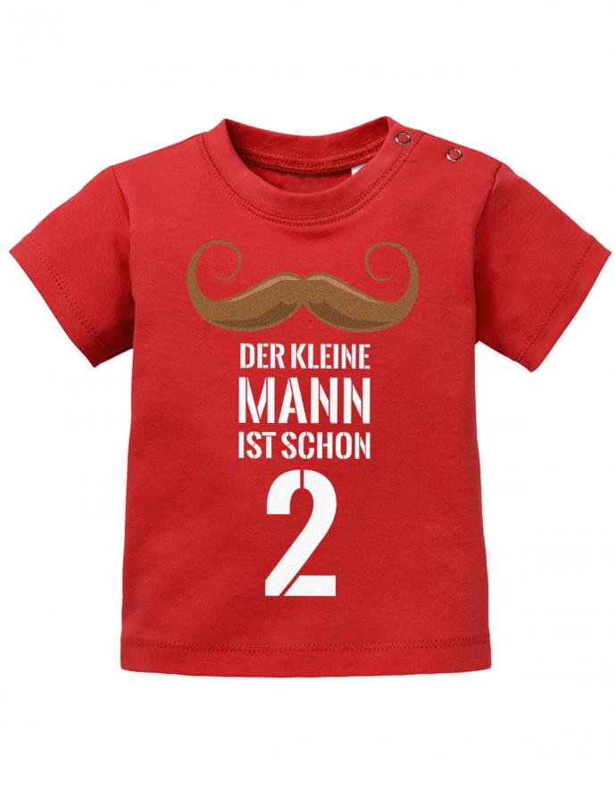 Der kleine Mann ist schon 2 Bart - Geburtstag Shirt 2 - Baby T-Shirt - T-Shirt bedrucken mit lustigen Sprüchen bei - myShirtStore