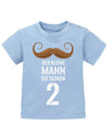 Der kleine Mann ist schon 2 Bart - Geburtstag Shirt 2 - Baby T-Shirt - T-Shirt bedrucken mit lustigen Sprüchen bei - myShirtStore