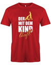 Der mit dem Kind läuft - Papa Shirt Herren - T-Shirt bedrucken mit lustigen Sprüchen bei - myShirtStore