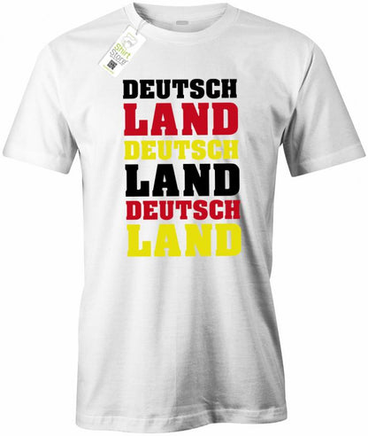 Deutschland 3 mal - EM WM - Fan - Herren T-Shirt - T-Shirt bedrucken mit lustigen Sprüchen bei - myShirtStore