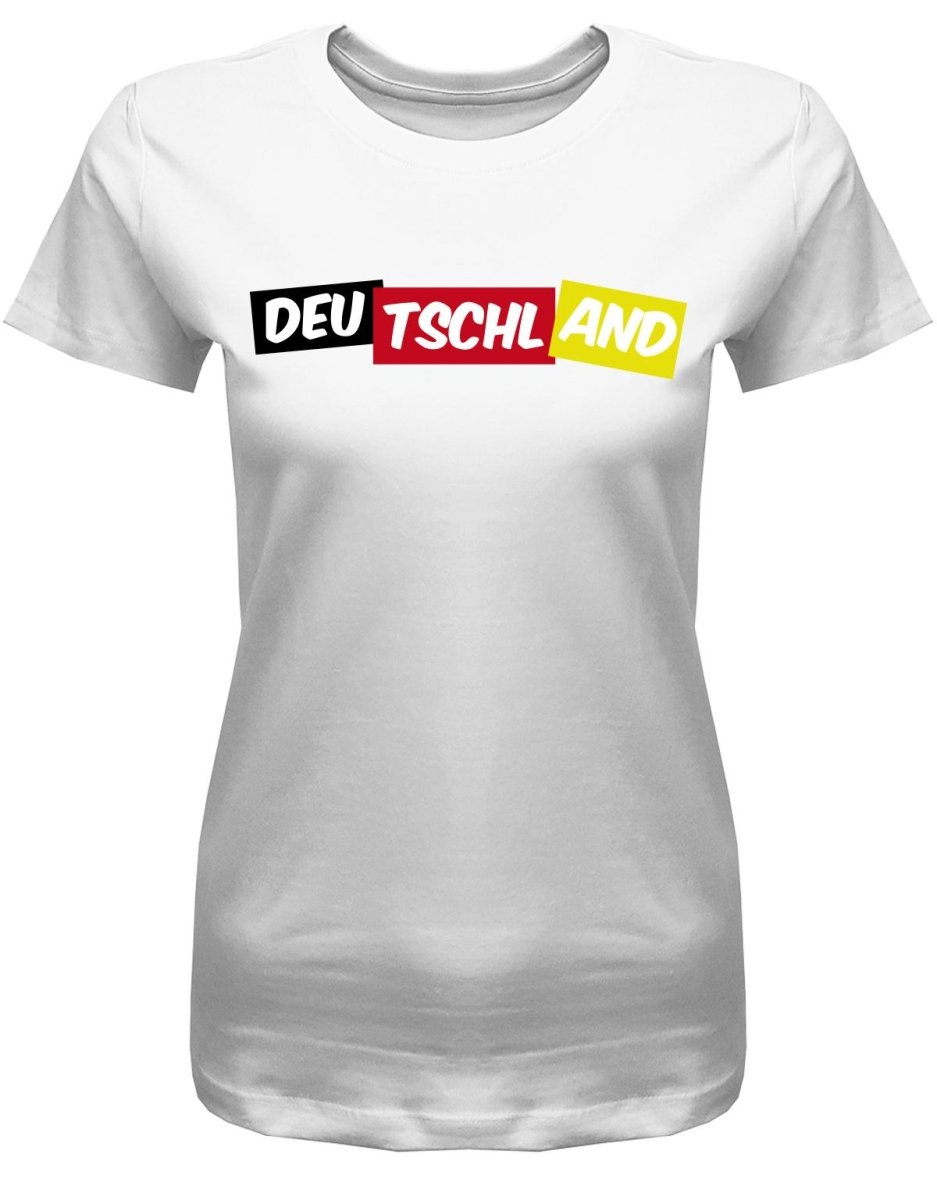 Deutschland - Bauklotz EM WM - Fan - Damen T-Shirt - T-Shirt bedrucken mit lustigen Sprüchen bei - myShirtStore