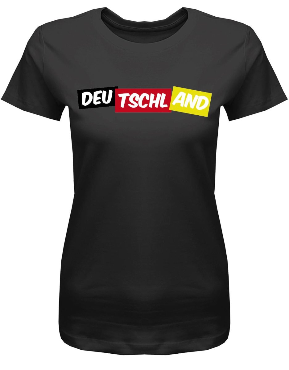 Deutschland - Bauklotz EM WM - Fan - Damen T-Shirt - T-Shirt bedrucken mit lustigen Sprüchen bei - myShirtStore