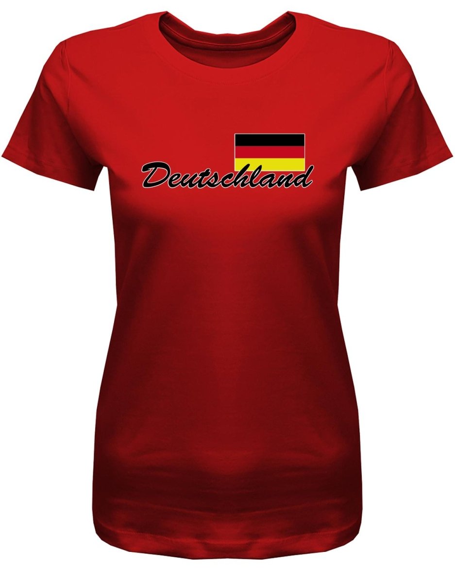 Deutschland Fahne - EM WM - Fan - Damen T-Shirt - T-Shirt bedrucken mit lustigen Sprüchen bei - myShirtStore