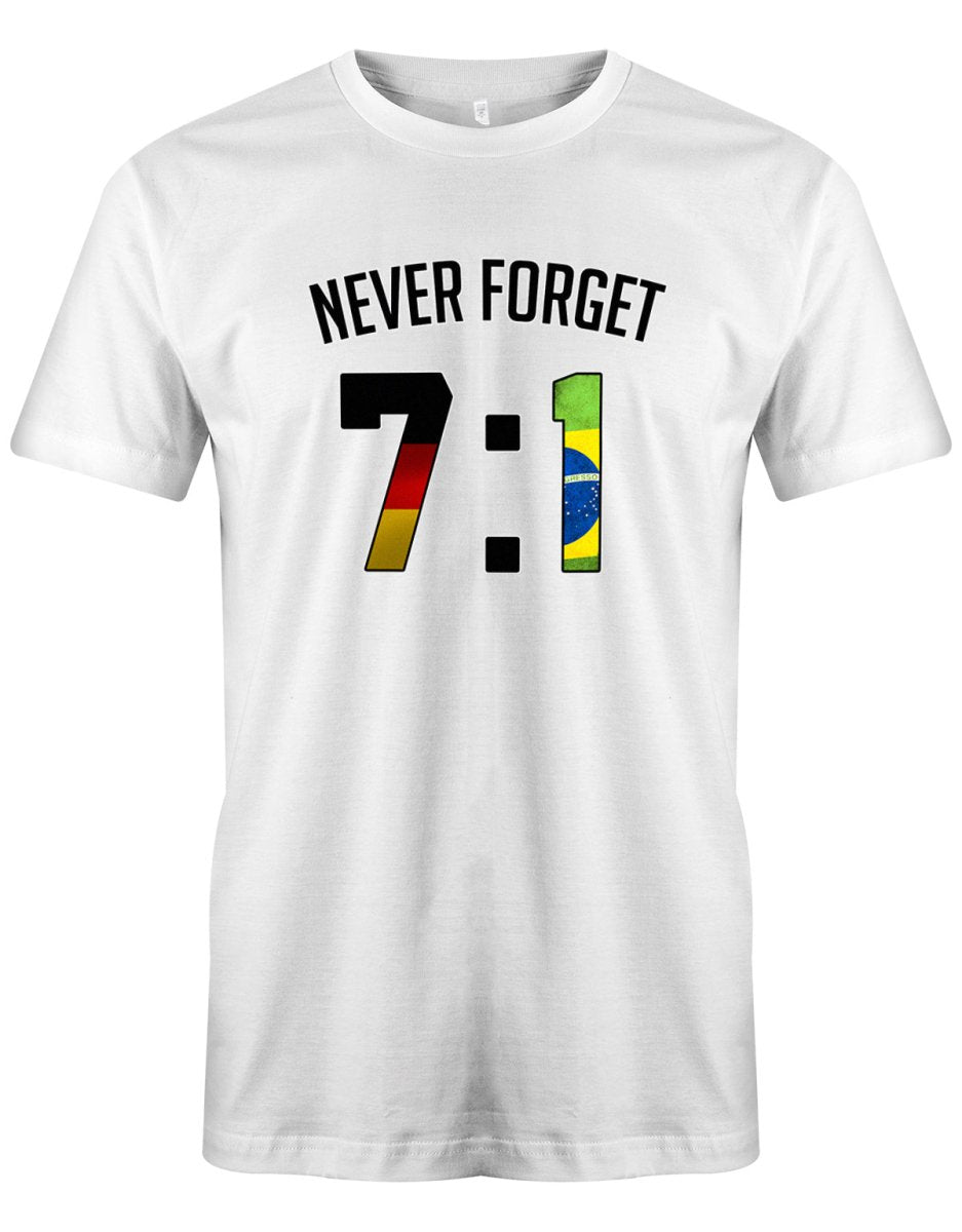 Deutschland Fan Shirt - WM - 7:1 - Never forget - Fan - Herren T-Shirt - T-Shirt bedrucken mit lustigen Sprüchen bei - myShirtStore