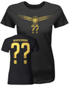 Deutschland Flügel Deluxe Gold - EM WM - Wunschnummer und Namen Damen T-Shirt - T-Shirt bedrucken mit lustigen Sprüchen bei - myShirtStore