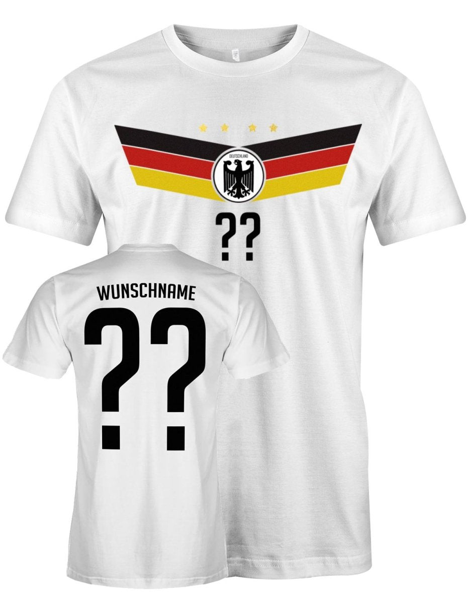 Deutschland Flügel - Wunschname - Wunschnummer - WM EM - Herren Fan T-Shirt - T-Shirt bedrucken mit lustigen Sprüchen bei - myShirtStore