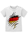 Deutschland Shirt aufgerissen - EM WM - Fan - Baby T-Shirt - T-Shirt bedrucken mit lustigen Sprüchen bei - myShirtStore