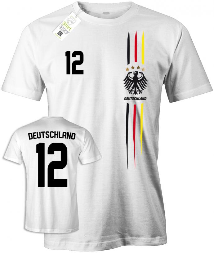 Deutschland Stripes lang - Wunschname und Wunschnummer - Herren T-Shirt - T-Shirt bedrucken mit lustigen Sprüchen bei - myShirtStore