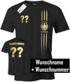 Deutschland Stripes lang - Wunschname und Wunschnummer - Herren T-Shirt - T-Shirt bedrucken mit lustigen Sprüchen bei - myShirtStore