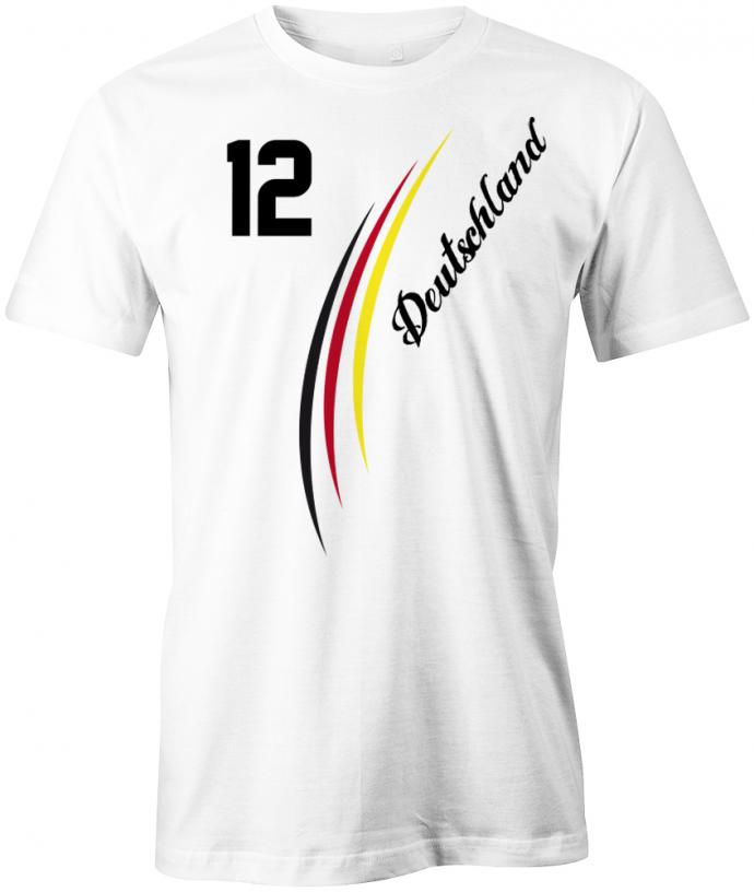 Deutschland Stripes Wunschnummer - EM WM Fan - Herren T-Shirt - T-Shirt bedrucken mit lustigen Sprüchen bei - myShirtStore