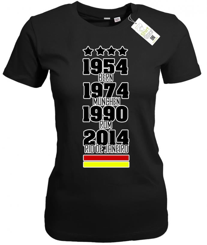 Deutschland WM Siege - 54 74 90 2014 - Damen T-Shirt - T-Shirt bedrucken mit lustigen Sprüchen bei - myShirtStore