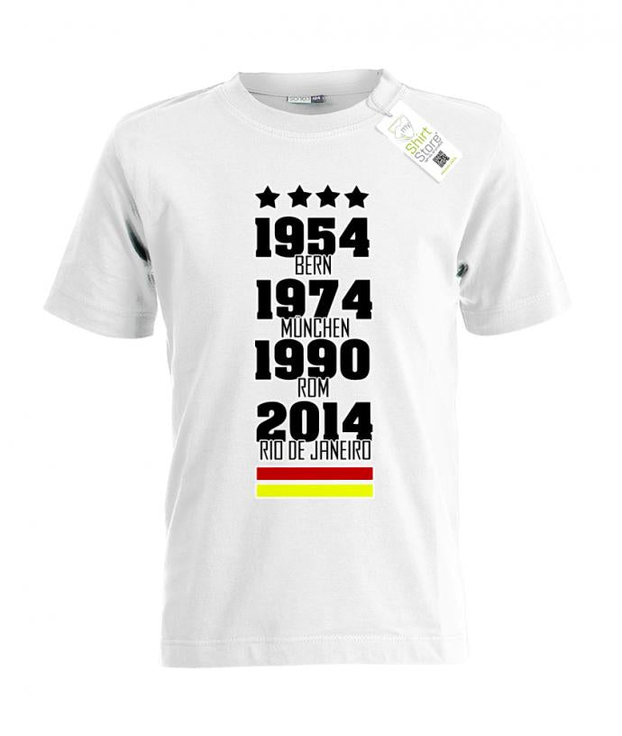 Deutschland WM Siege - 54 74 90 2014 - Fan - Kinder T-Shirt - T-Shirt bedrucken mit lustigen Sprüchen bei - myShirtStore