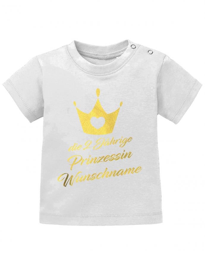 Die 2 jährige Prinzessin mit Wunschname - Geburtstag Shirt 2 - Baby T-Shirt - T-Shirt bedrucken mit lustigen Sprüchen bei - myShirtStore