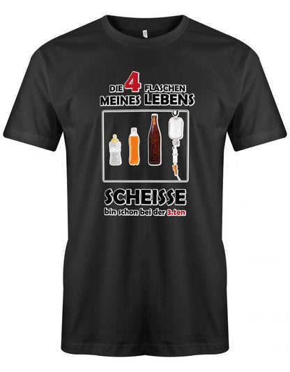 Die 4 Flaschen meines Lebens - Fun - Herren T-Shirt - T-Shirt bedrucken mit lustigen Sprüchen bei - myShirtStore