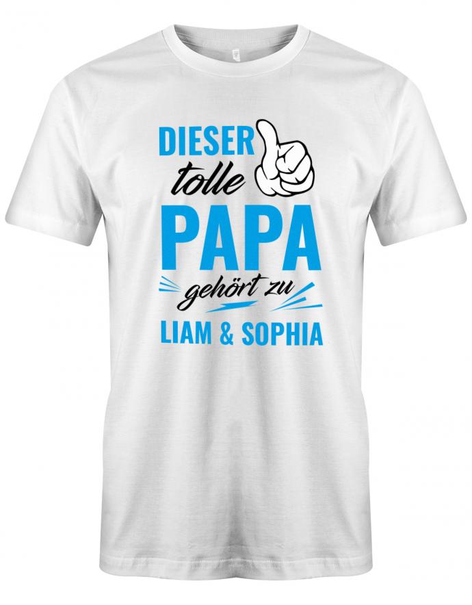 Dieser tolle Papa gehört zu mit Wunschname - Papa Shirt Herren - T-Shirt bedrucken mit lustigen Sprüchen bei - myShirtStore