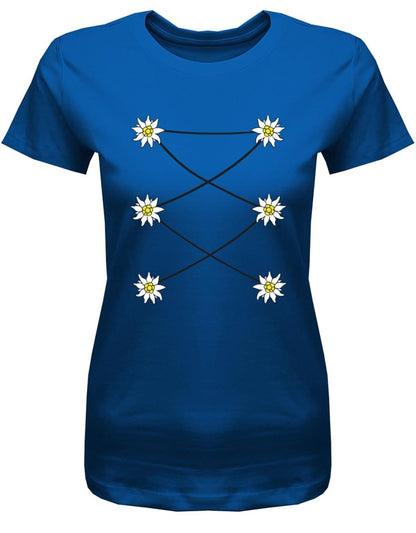 Dirndl Korsett Edelweiss - Wiesn Trachten Oktober - Volksfest - Damen T-Shirt - T-Shirt bedrucken mit lustigen Sprüchen bei - myShirtStore