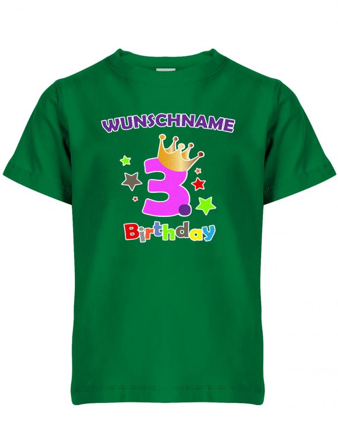 Dritter 3 Birthday mit Wunschname Mädchen - Kinder T-Shirt - T-Shirt bedrucken mit lustigen Sprüchen bei - myShirtStore