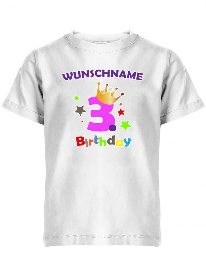 Dritter 3 Birthday mit Wunschname Mädchen - Kinder T-Shirt - T-Shirt bedrucken mit lustigen Sprüchen bei - myShirtStore