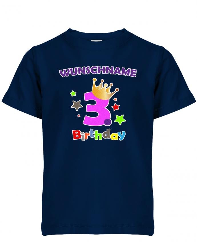 Dritter 3 Birthday mit Wunschname Mädchen - Kinder T-Shirt - T-Shirt bedrucken mit lustigen Sprüchen bei - myShirtStore