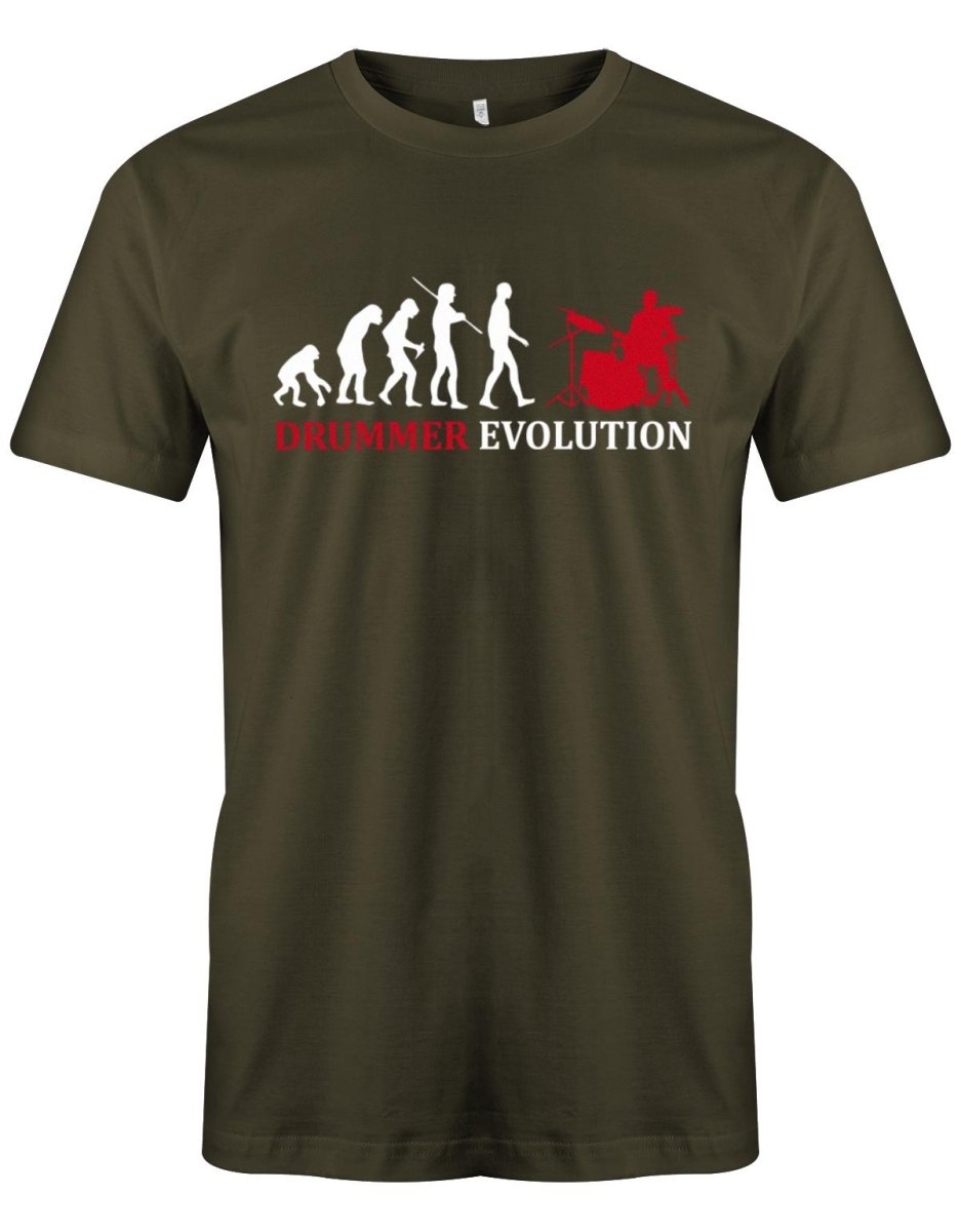 Drummer Evolution - Schlagzeuger - Herren T-Shirt - T-Shirt bedrucken mit lustigen Sprüchen bei - myShirtStore