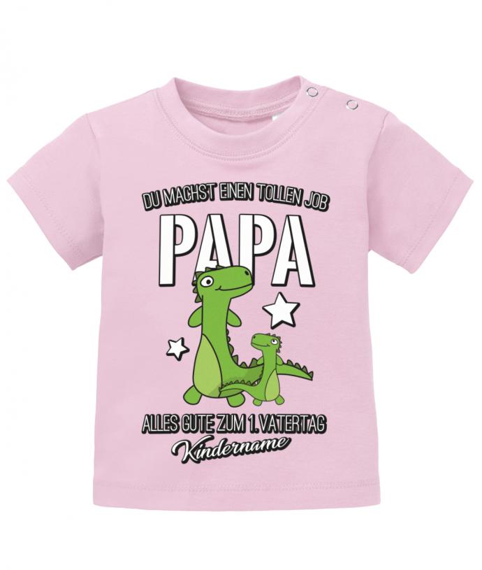 Du machst einen tollen Job Papa - Erster Vatertag - personalisiert mit Name Baby Shirt - T-Shirt bedrucken mit lustigen Sprüchen bei - myShirtStore