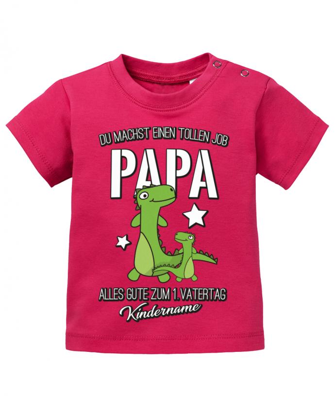 Du machst einen tollen Job Papa - Erster Vatertag - personalisiert mit Name Baby Shirt - T-Shirt bedrucken mit lustigen Sprüchen bei - myShirtStore