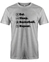 Eat Sleep Basketball Repeat - Herren T-Shirt - T-Shirt bedrucken mit lustigen Sprüchen bei - myShirtStore