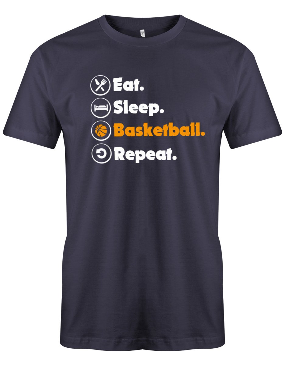 Eat Sleep Basketball Repeat - Herren T-Shirt - T-Shirt bedrucken mit lustigen Sprüchen bei - myShirtStore