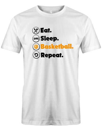 Eat Sleep Basketball Repeat - Herren T-Shirt - T-Shirt bedrucken mit lustigen Sprüchen bei - myShirtStore