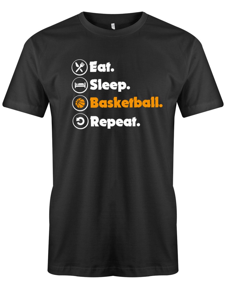 Eat Sleep Basketball Repeat - Herren T-Shirt - T-Shirt bedrucken mit lustigen Sprüchen bei - myShirtStore