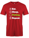 Eat Sleep Fishing Repeat - Angler - Herren T-Shirt - T-Shirt bedrucken mit lustigen Sprüchen bei - myShirtStore