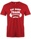 Eat Sleep Train repeat - Bodybuilder - Herren T-Shirt - T-Shirt bedrucken mit lustigen Sprüchen bei - myShirtStore