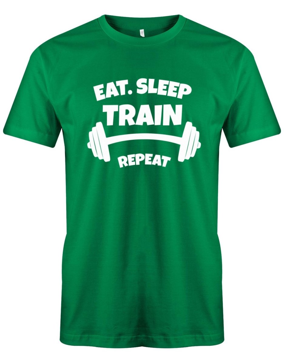 Eat Sleep Train repeat - Bodybuilder - Herren T-Shirt - T-Shirt bedrucken mit lustigen Sprüchen bei - myShirtStore