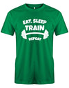 Eat Sleep Train repeat - Bodybuilder - Herren T-Shirt - T-Shirt bedrucken mit lustigen Sprüchen bei - myShirtStore