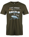 Echte Männer angeln ihr Essen - Angler - Herren T-Shirt - T-Shirt bedrucken mit lustigen Sprüchen bei - myShirtStore