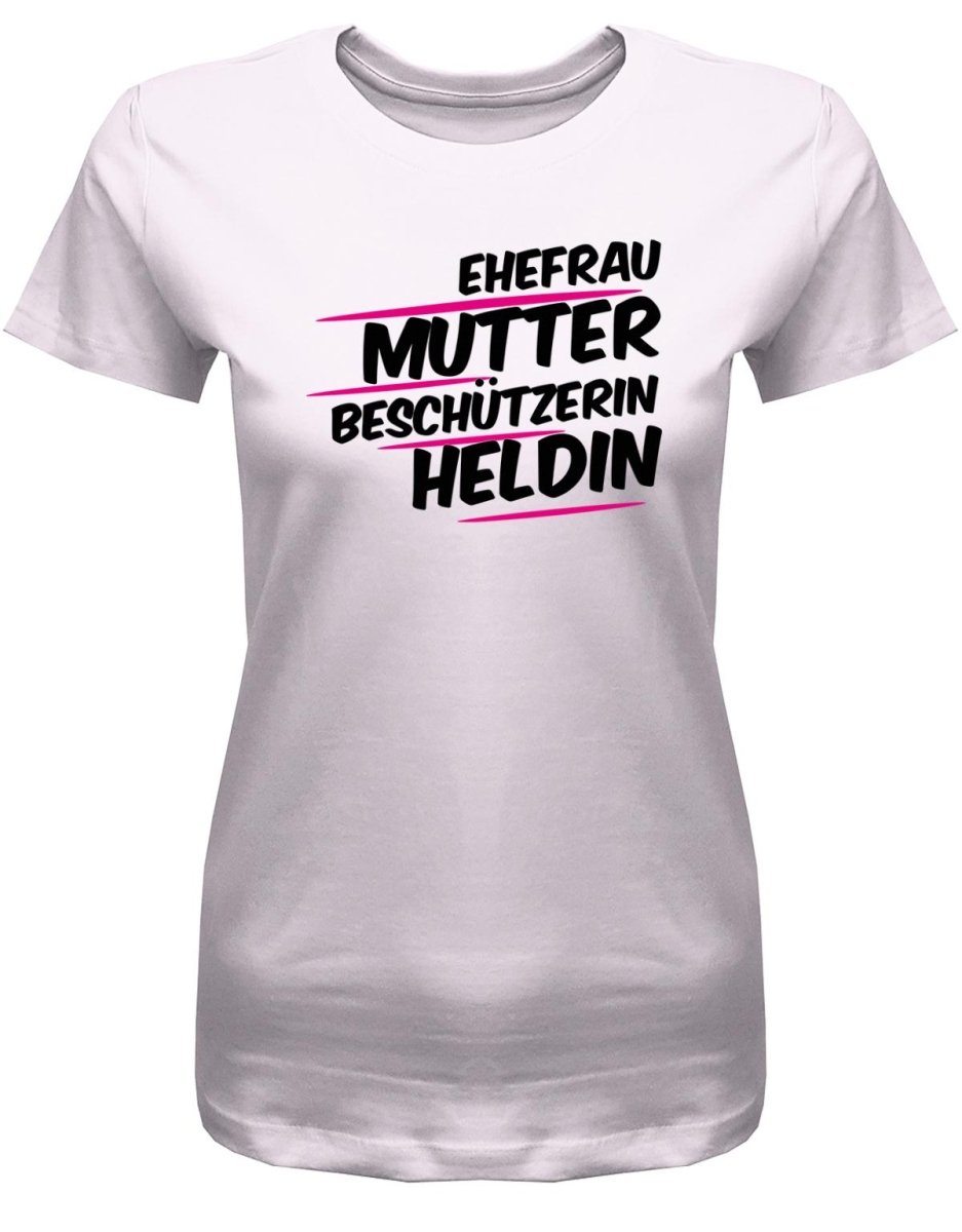 Ehefrau Mutter Beschützerin Heldin - Damen T-Shirt - T-Shirt bedrucken mit lustigen Sprüchen bei - myShirtStore