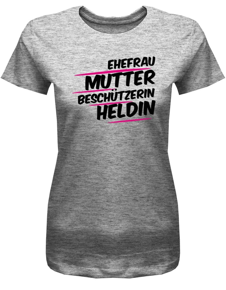 Ehefrau Mutter Beschützerin Heldin - Damen T-Shirt - T-Shirt bedrucken mit lustigen Sprüchen bei - myShirtStore