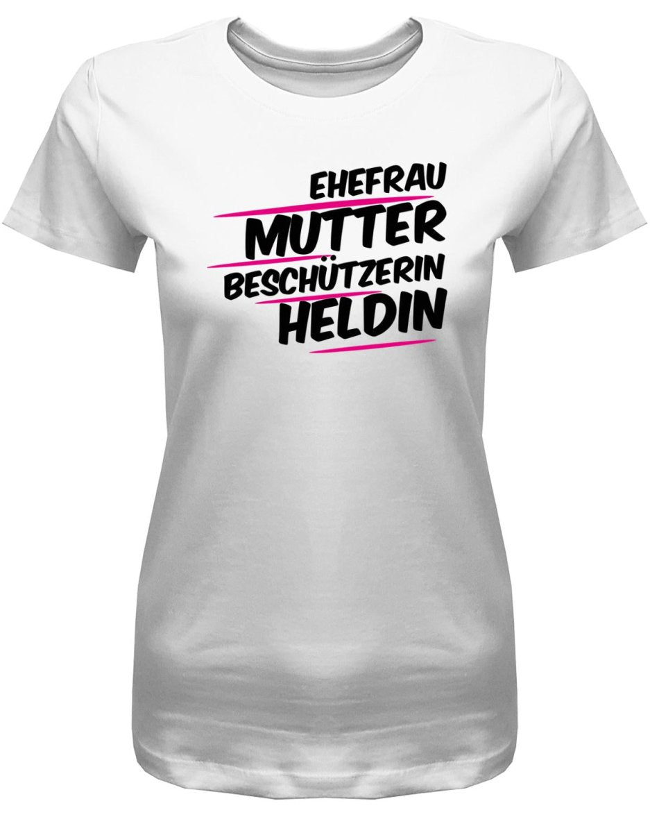 Ehefrau Mutter Beschützerin Heldin - Damen T-Shirt - T-Shirt bedrucken mit lustigen Sprüchen bei - myShirtStore