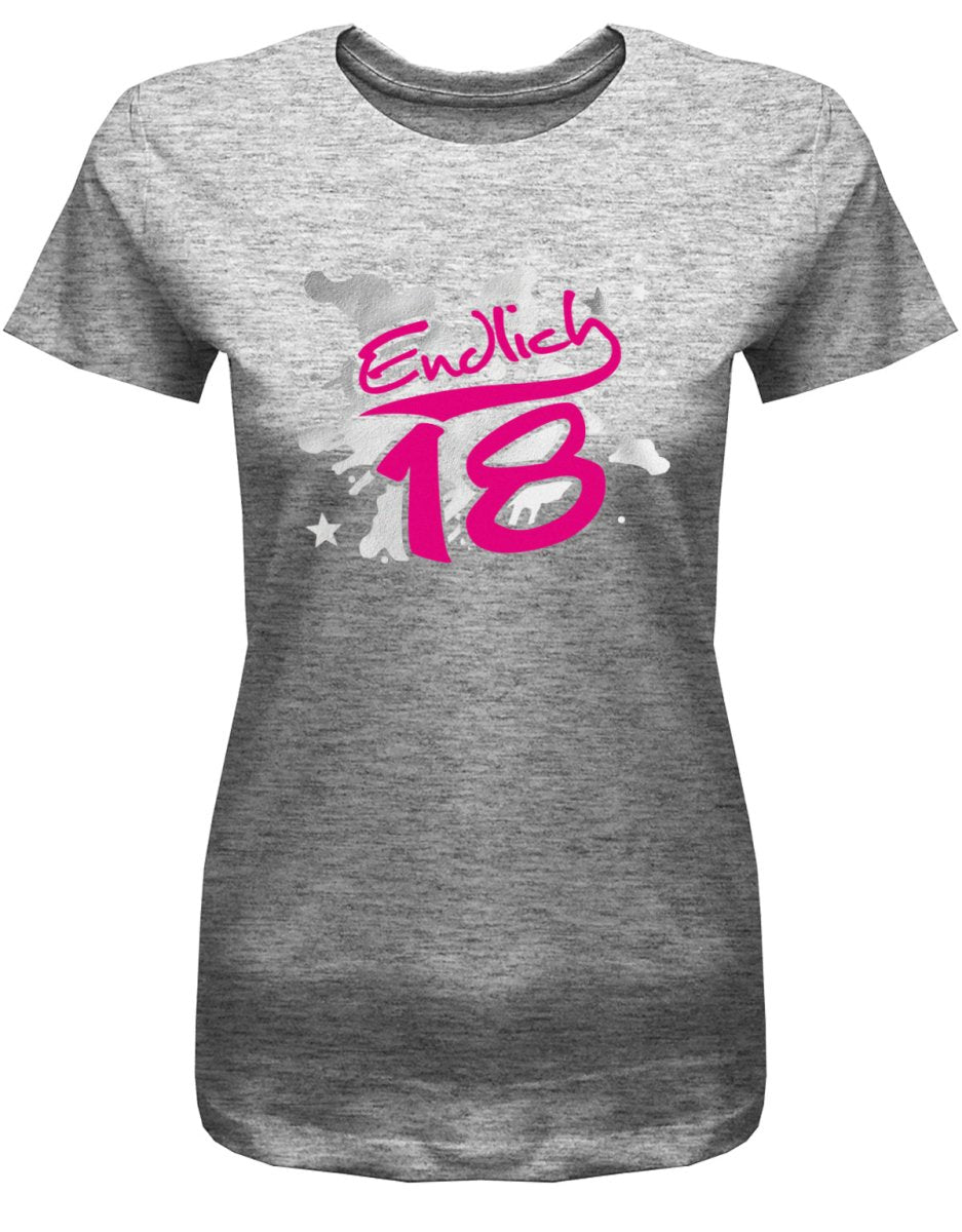 Endlich 18 Splash - 18 Geburtstag Shirt Mädchen - T-Shirt bedrucken mit lustigen Sprüchen bei - myShirtStore