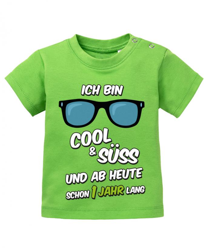 Erster Geburtstag - Ich bin cool und süß und ab heute schon ein Jahr lang - Baby 1. Geburtstag Shirt - T-Shirt bedrucken mit lustigen Sprüchen bei - myShirtStore