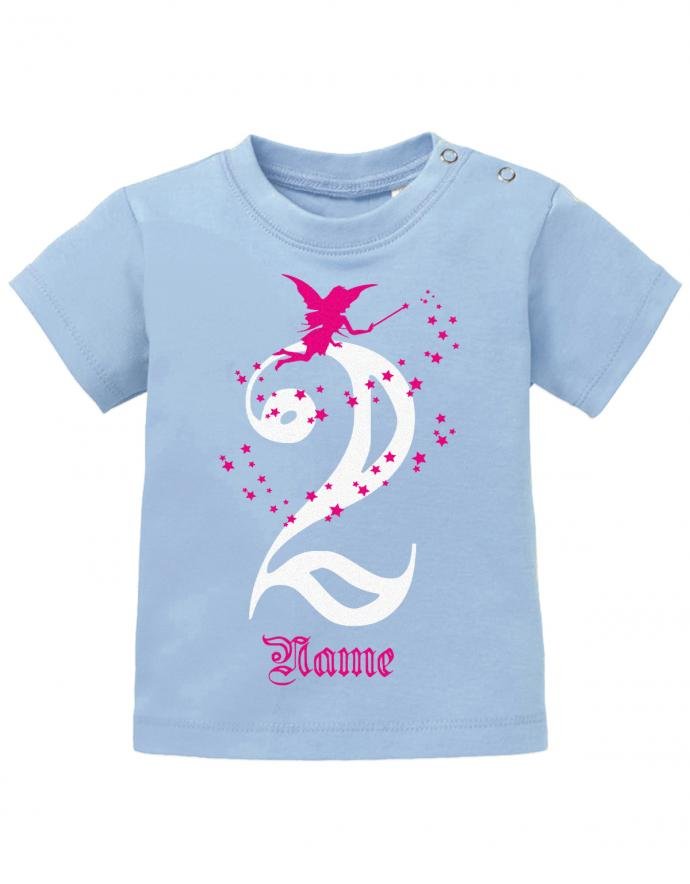 Feen Glitzer 2 Jahre mit Wunschname - Baby T-Shirt - T-Shirt bedrucken mit lustigen Sprüchen bei - myShirtStore