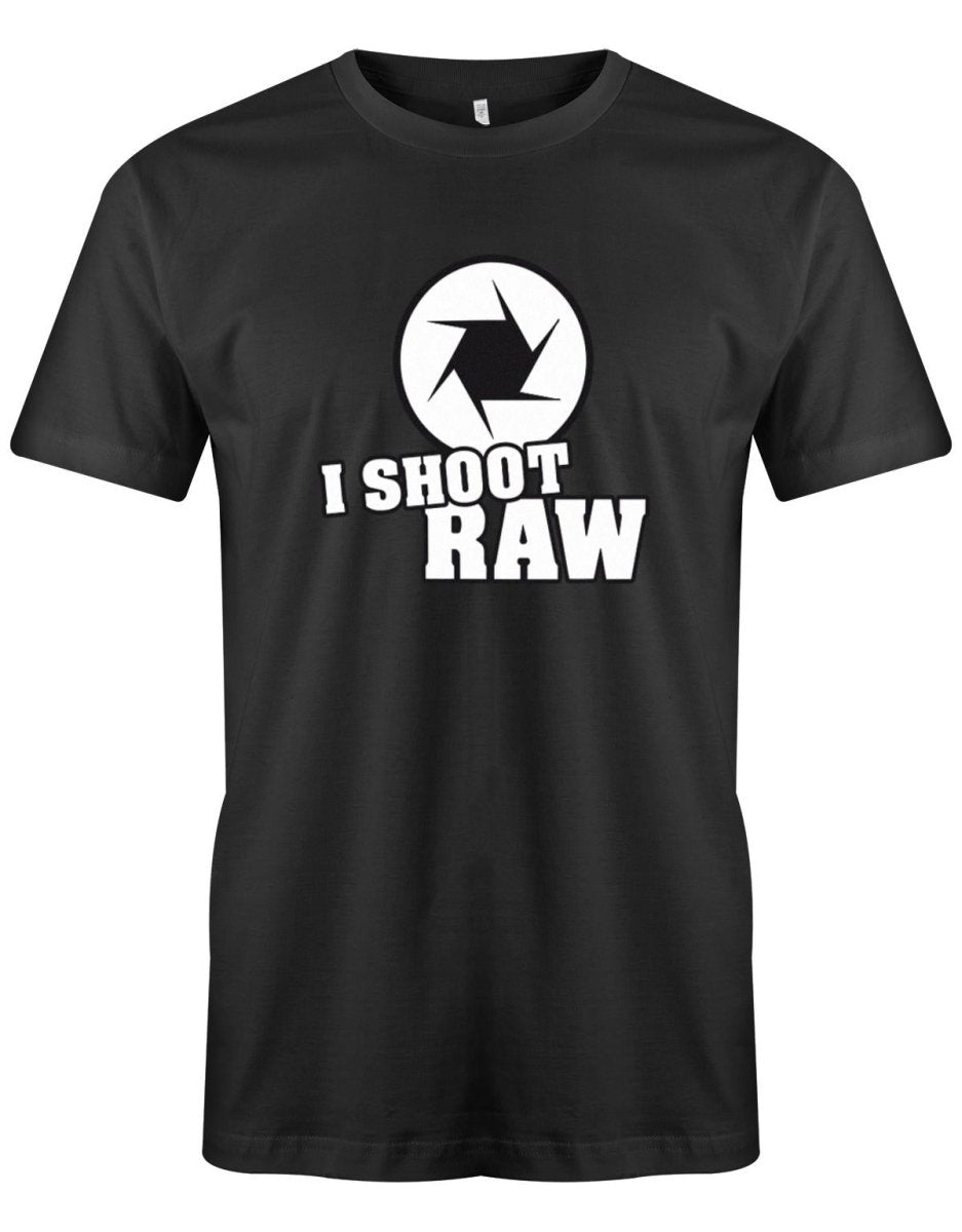 Fotografen Männer Shirt - I Shoot Raw - Fotografen Linse - T-Shirt bedrucken mit lustigen Sprüchen bei - myShirtStore