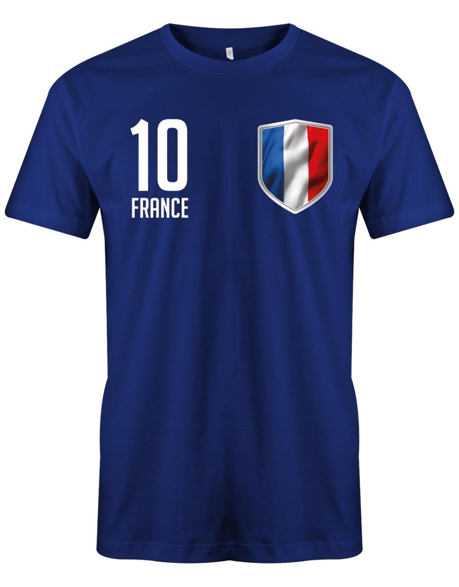 France 10 Wappen - Frankreich - EM WM - Fan - Herren T-Shirt - T-Shirt bedrucken mit lustigen Sprüchen bei - myShirtStore