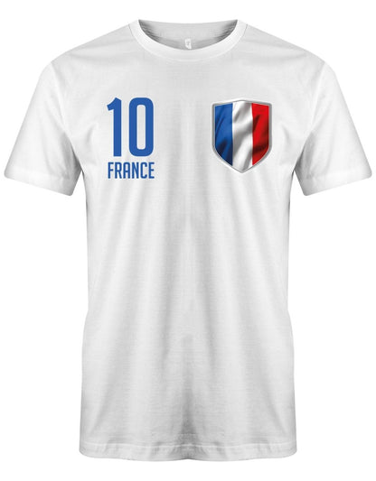 France 10 Wappen - Frankreich - EM WM - Fan - Herren T-Shirt - T-Shirt bedrucken mit lustigen Sprüchen bei - myShirtStore